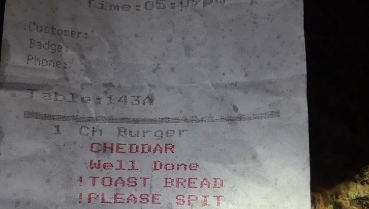 Dad at Father's Day Dinner Asks for Receipt. That's When He Notices the Waitress' Note on His Burger