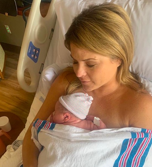 Photos of Jenna Bush Hager and new baby Henry Harold "Hal" Hager.