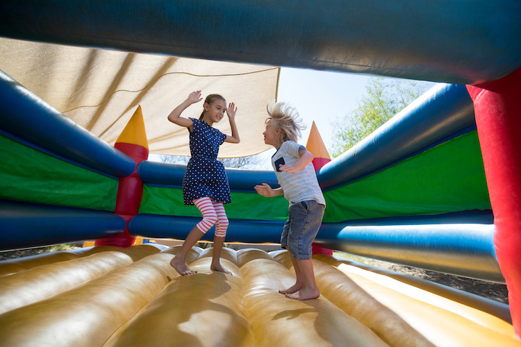 Bounce House Blows Into Power Lines