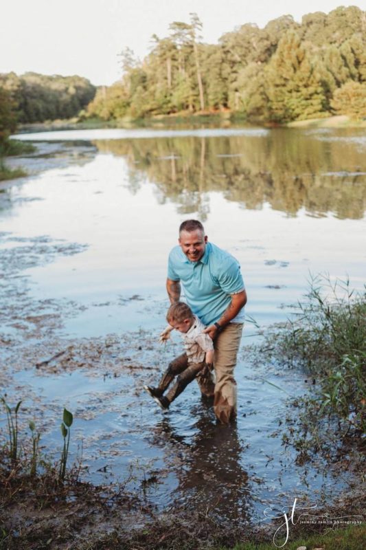 Toddler Walks Into Pond in Middle of Family Photo Shoot