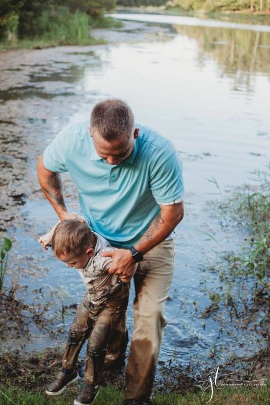 Toddler Walks Into Pond in Middle of Family Photo Shoot