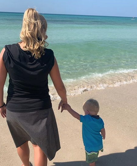 Kendra Duggar and Son Garrett at the Beach