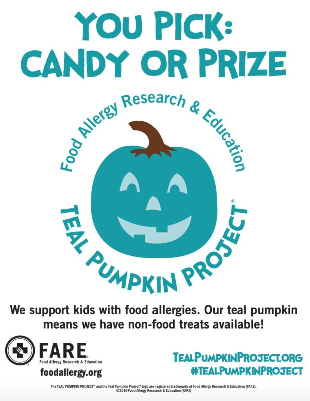 Teal pumpkin project is supported by the Food Allergy Research & Education group