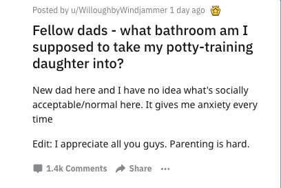 Dads: Which Restroom do You Take Potty Training Daughter To?