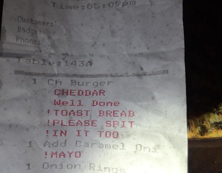 Dad at Father's Day Dinner Asks for Receipt. That's When He Notices the Waitress' Note on His Burger