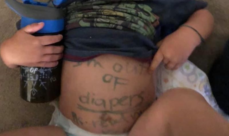 Mom Goes Viral After She Was Mom-Shamed Via a Message Written Across Her Son's Belly by an Employee of the Daycare He Attends