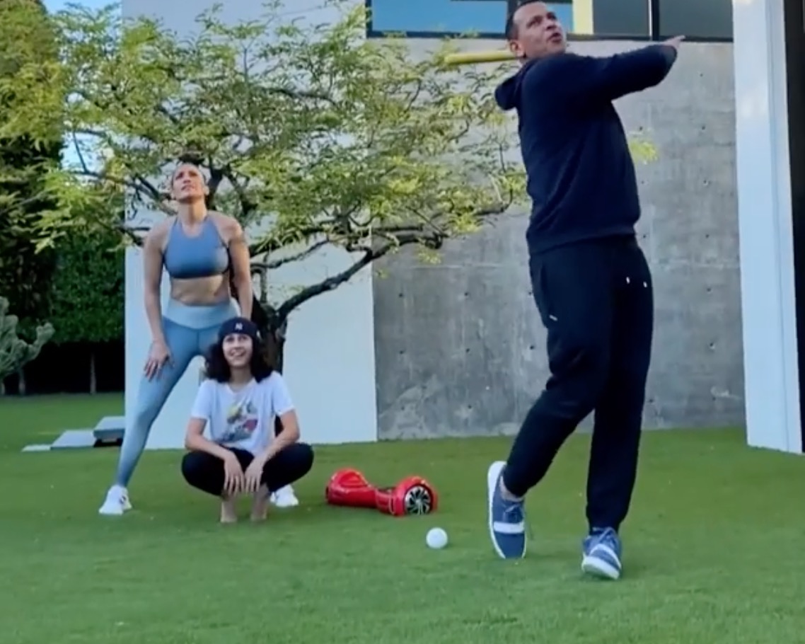 A-Rod Puts On Instagram Live Baseball Clinic With His and JLo's Daughters