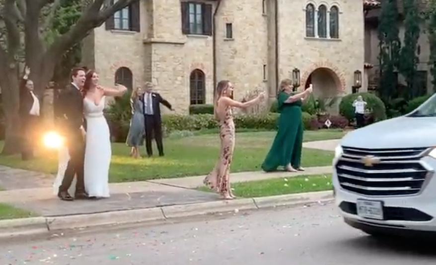 Texas Couple Bummed After Downsizing Wedding Get Surprise Parade