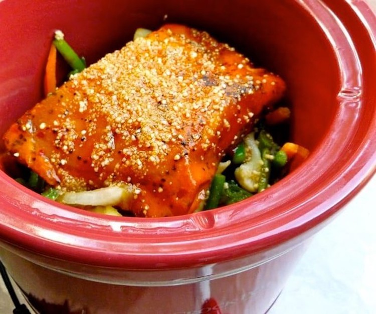 Slow Cooker Salmon and Asian Veggies