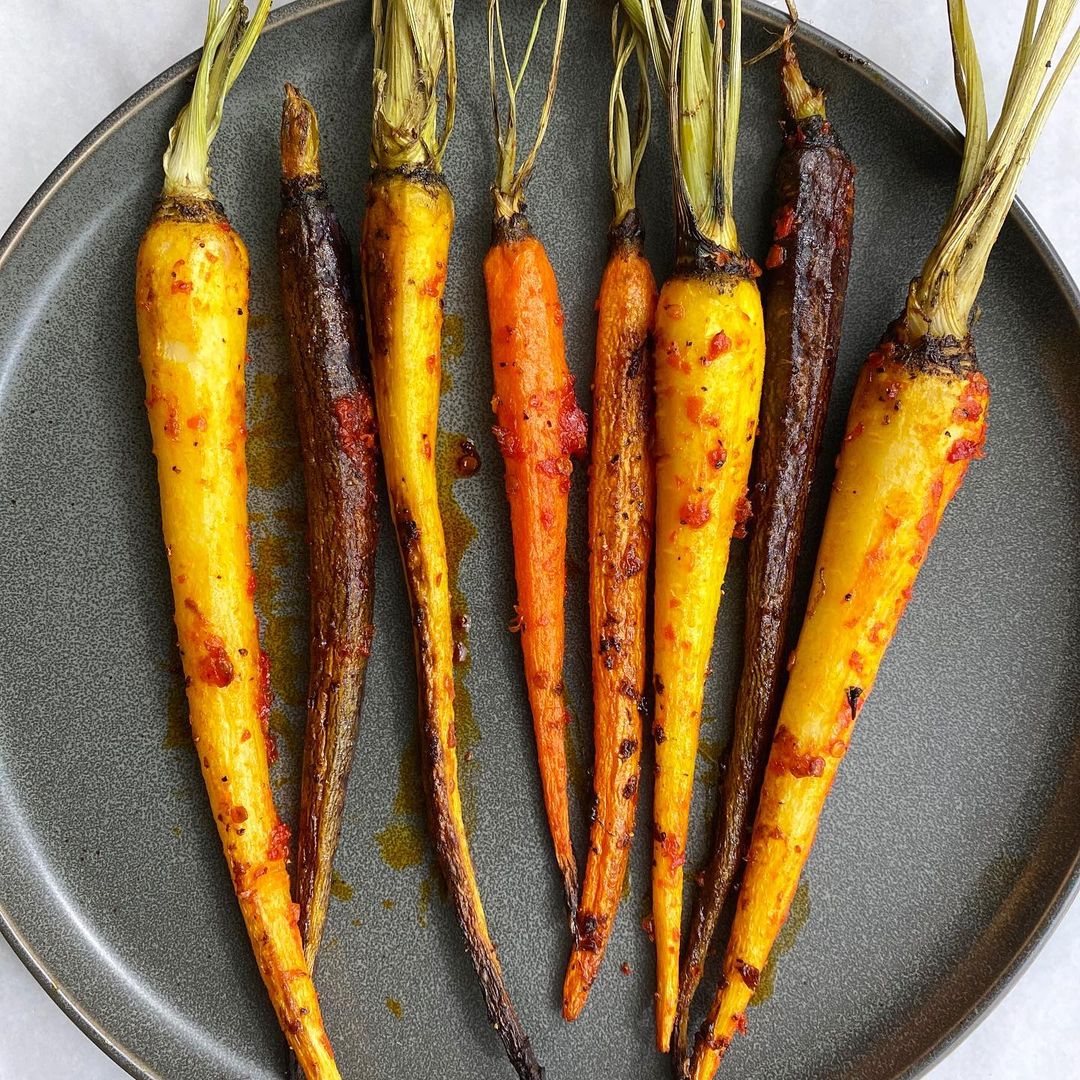 10 Modern Thanksgiving Sides Certain to Refresh Your Holiday Dinner Roasted Heirloom Carrots with Harissa 