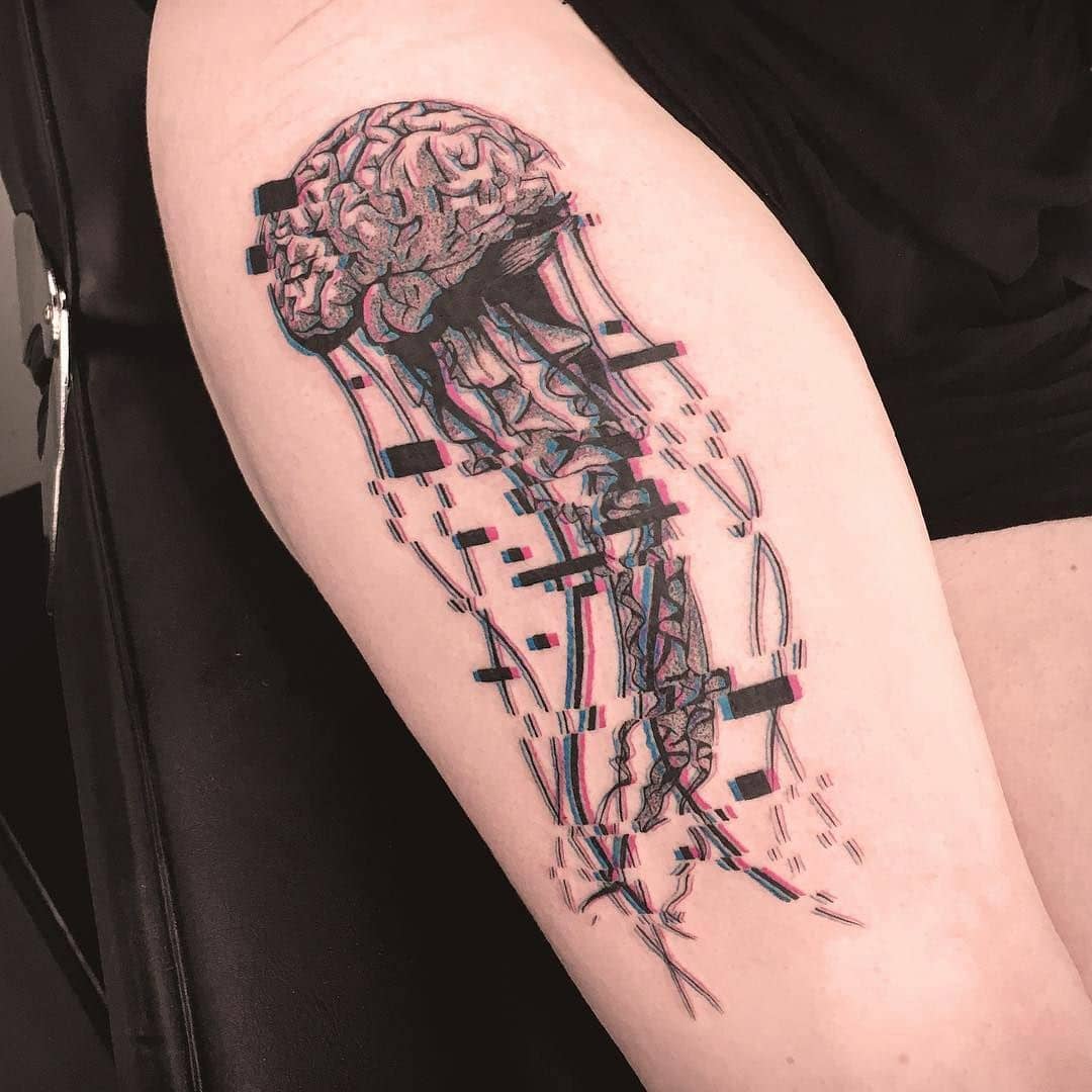 25 Glitch Tattoos That Showcase This Emerging, Trippy Trend