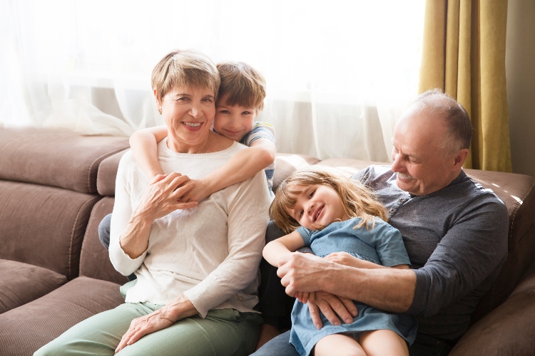 Clip Of Grandson Hugging Vaccinated Grandparents Sweetest