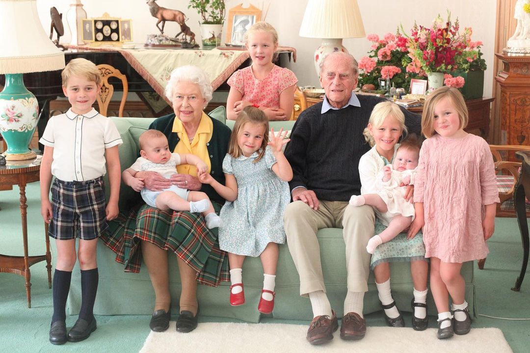 We Love This Never-Before-Seen Photo of the Queen, the Late Prince Philip, and Their Great-Grandchildren