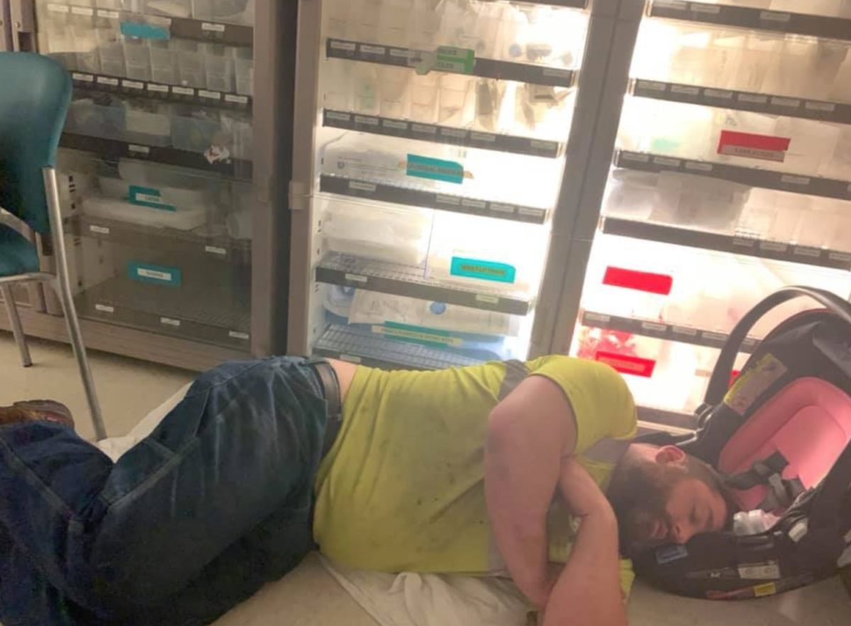 Viral Photo Of Dad Sleeping On Floor Reveals Equal Parenting