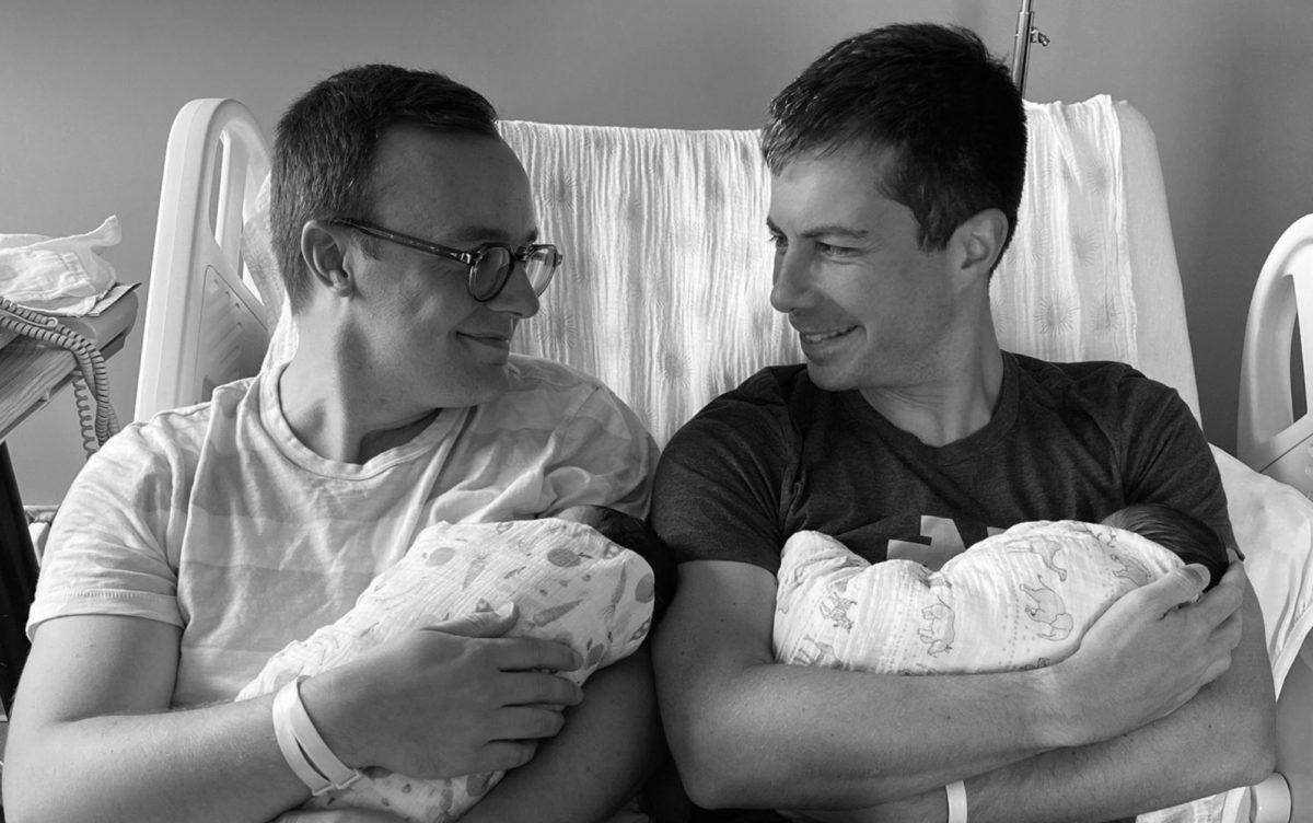 Pete and Chasten Buttigieg Drop Their Twins' Names In Family Photo