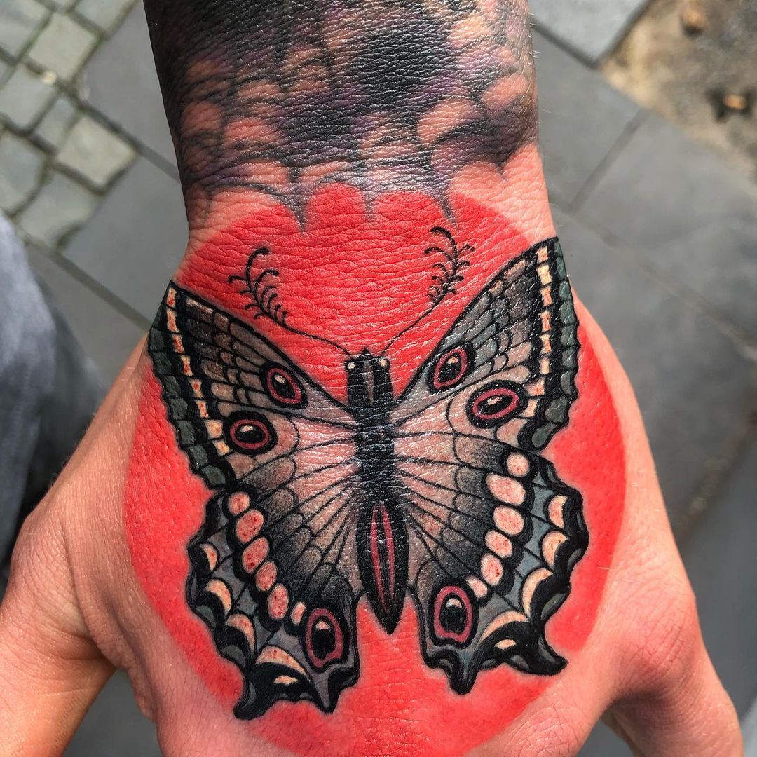 55 Butterfly Hand Tattoo