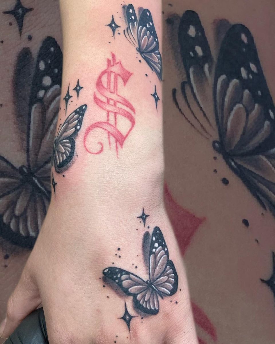 55 Butterfly Hand Tattoo