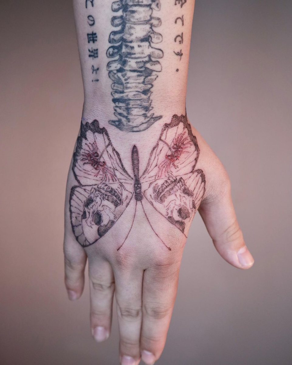 55 Butterfly Hand Tattoo