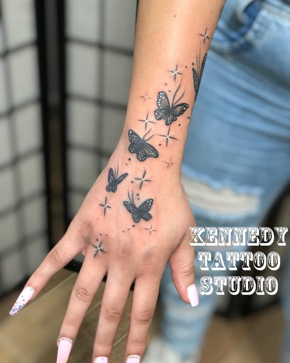 55 Butterfly Hand Tattoo