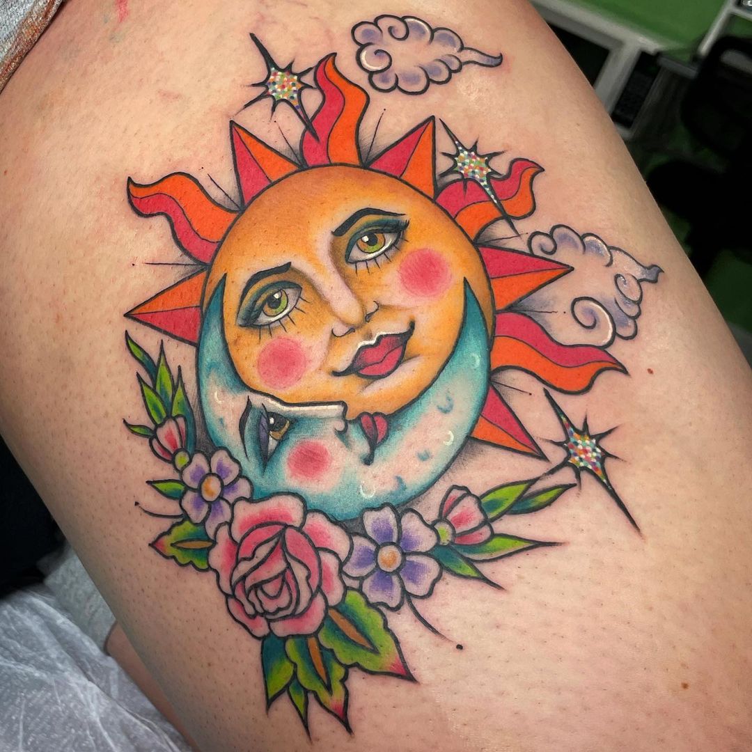 Sun and Moon Tattoo Ideas