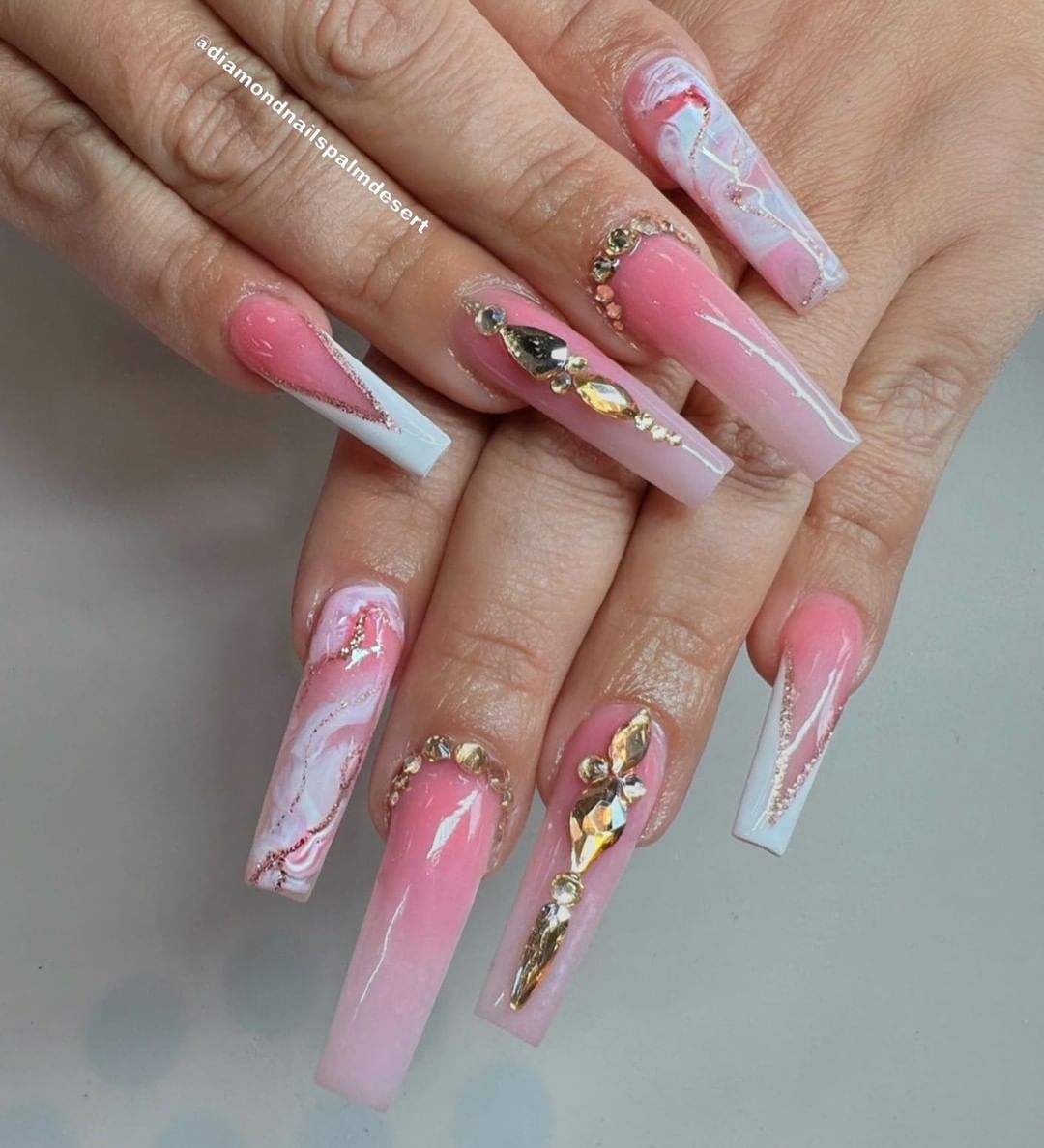 Pink Valentines Day Nails