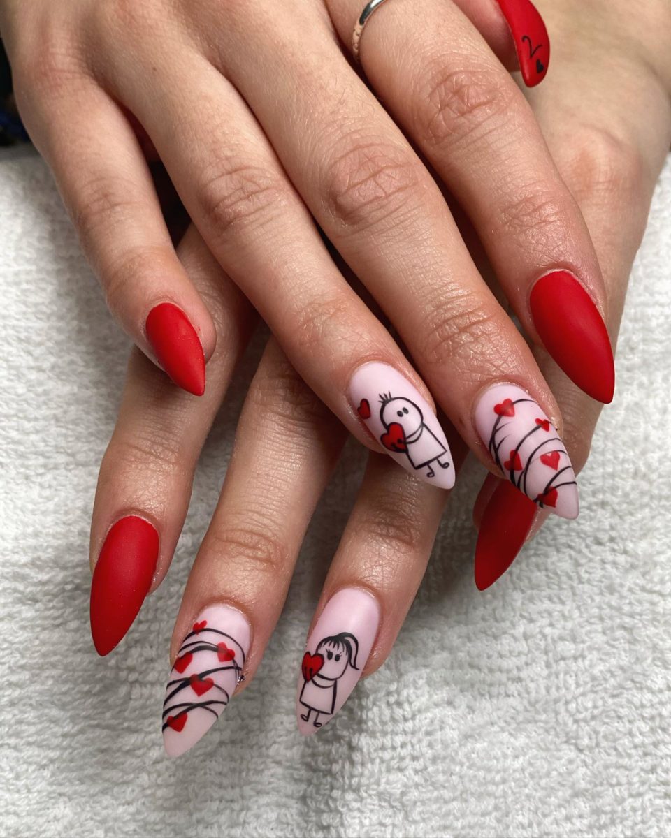 Lovely Red Valentines Day Nails You Should Try