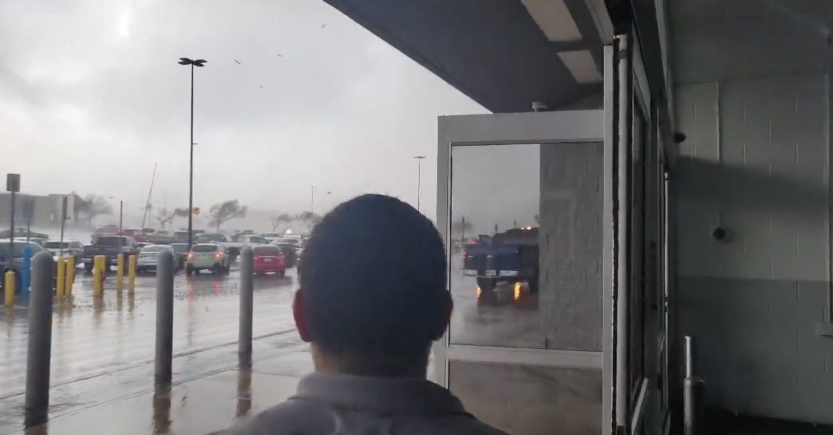 Horrifying Video Captures Shoppers Running For Cover From Texas Tornado In Walmart Parking Lot