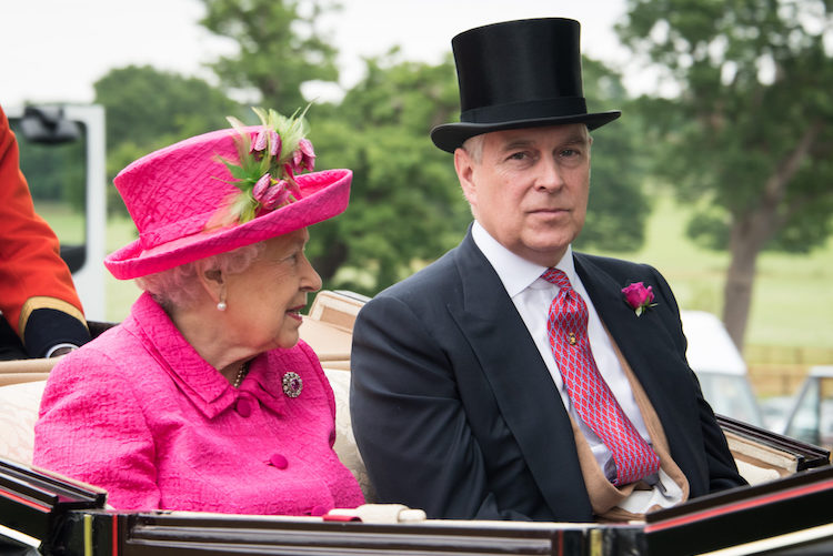 Prince Andrew Escorts Queen to Memorial