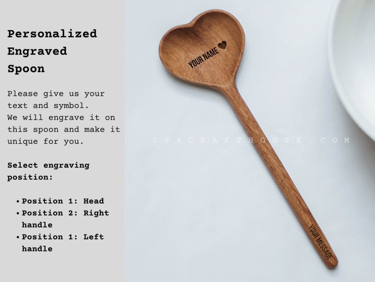 Wooden Kitchen Utensils Engraved 