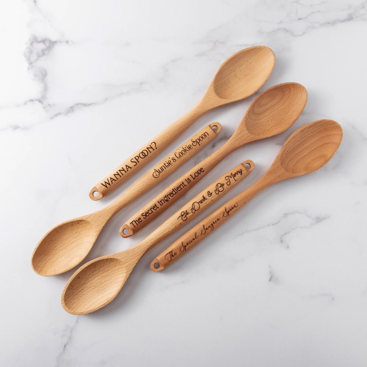 Wooden Kitchen Utensils Engraved 