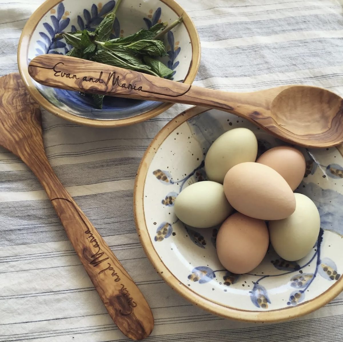 Wooden Kitchen Utensils Engraved 