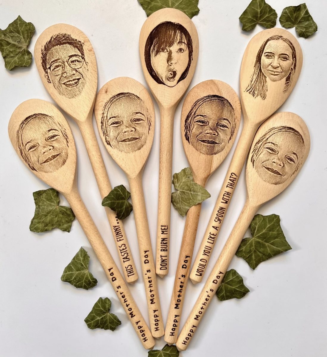 Wooden Kitchen Utensils Engraved 