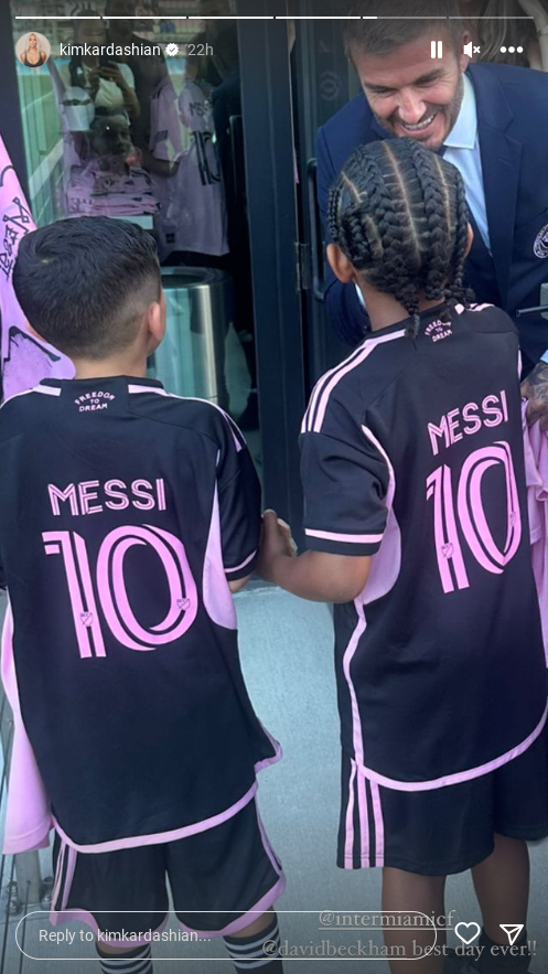 Kim Kardashian Shares Video of Son, Saint West, and His Friend Meeting Lionel Messi and David Beckham: “Best Day of Their Entire Lives”