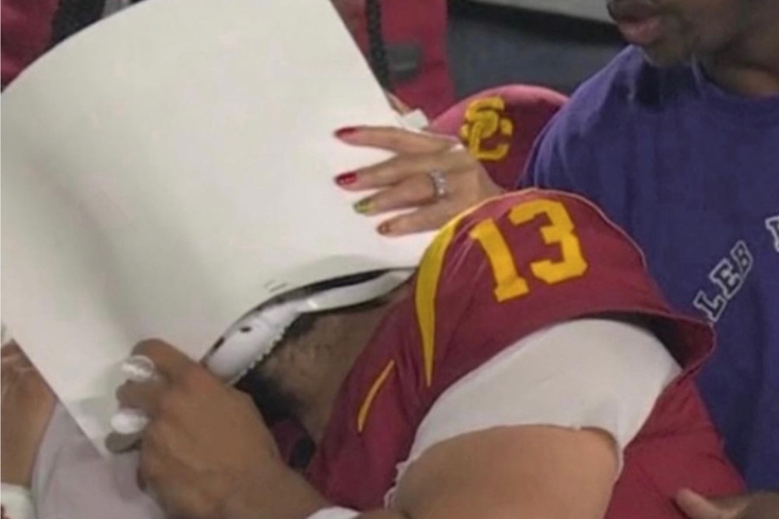 People Can't Stop Talking About the Moment USC's QB Caleb William Shared With His Mom After Devastating Loss | The sports world is in awe after cameras captured an emotional moment between a mom and her son.